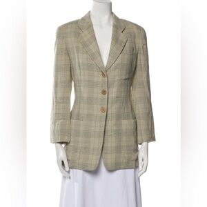 Giorgio Armani Beige Plaid Blazer